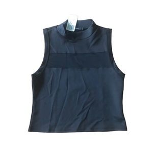 NWT Forever 21 black crop top with mesh detail